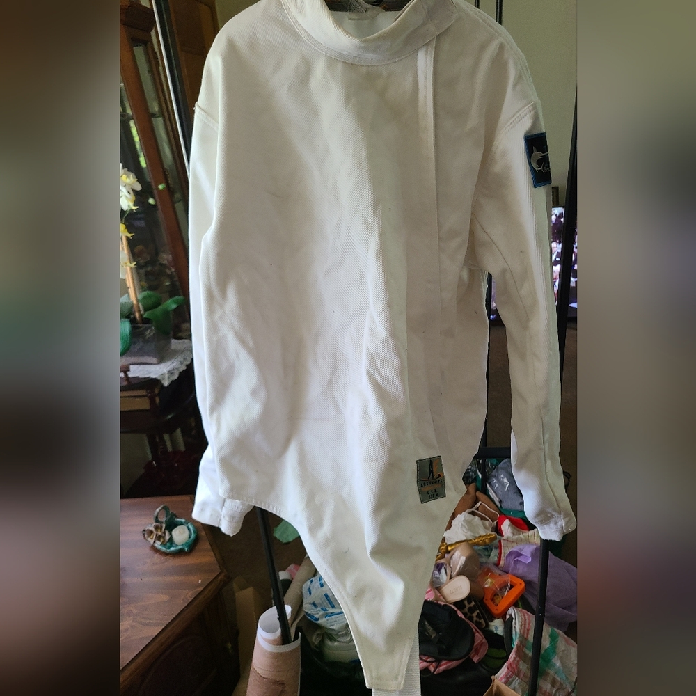 White Fencing Jacket In Great Condition.